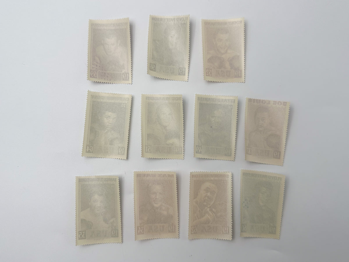 intage World Heavyweight Boxing Champions Cinderella Stamps | Muhammad Ali Joe Louis Joe Frazier Rocky Marciano Set of 23 MH
