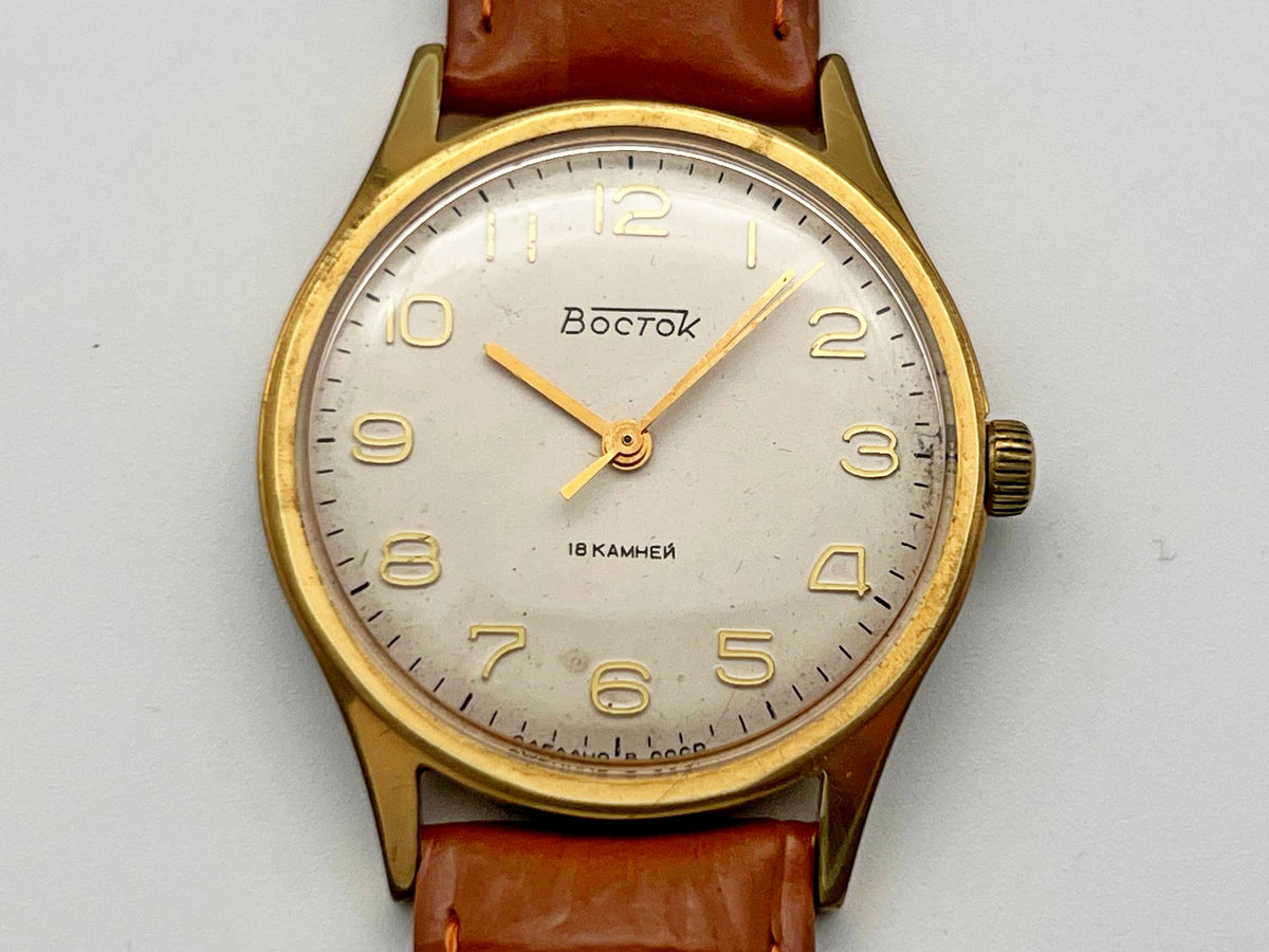 Vintage WOSTOK 2209 AU 10 Gilt Mechanical Wristwatch | Vostok USSR Watch
