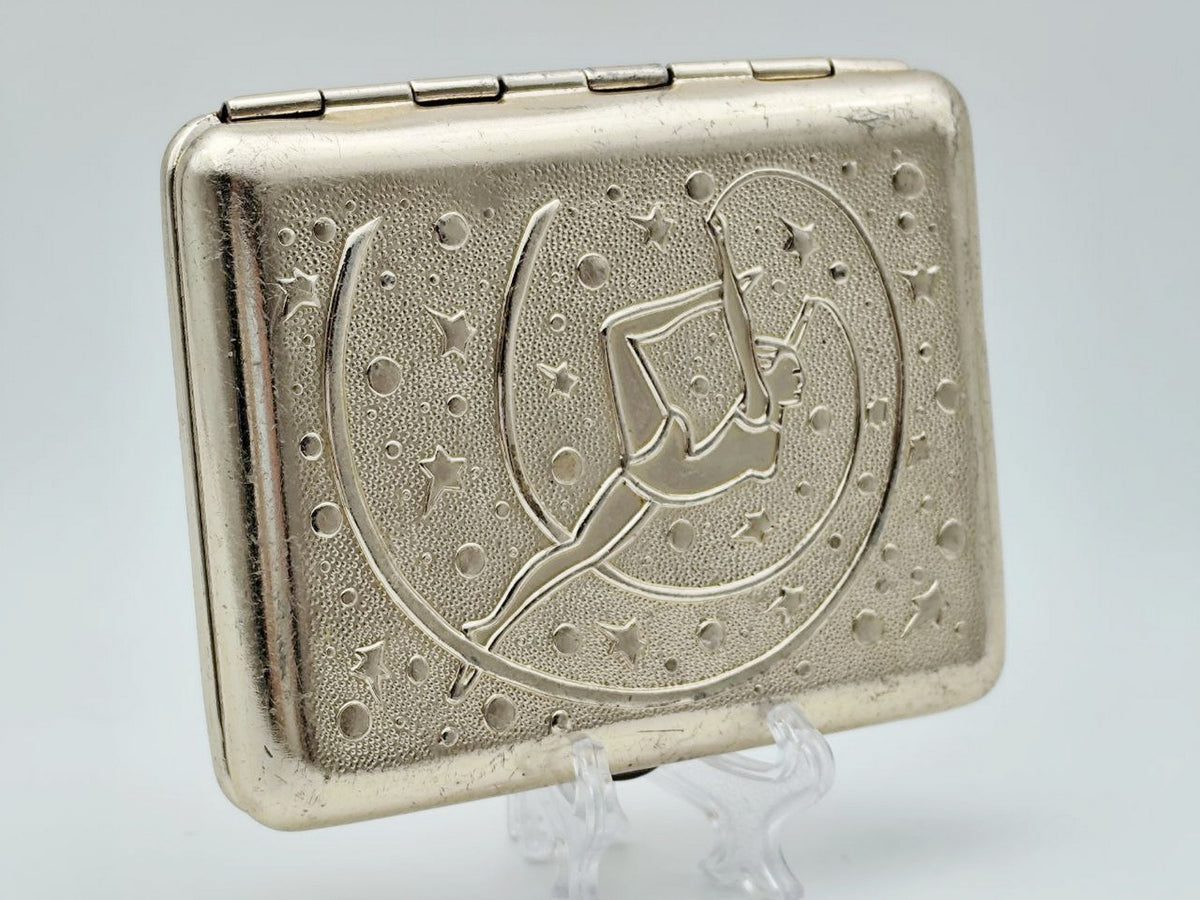 Vintage Rhythmic Gymnastics Gymnast with Ribbon Cigarette Case | Retro Sports Pocket Box Soviet Tobacciana USSR