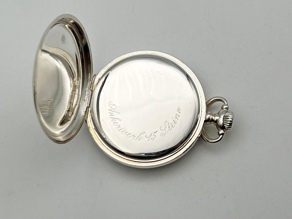 Antique Alpina Swiss Pocket Watch | Silver 800 Mechanical Watch