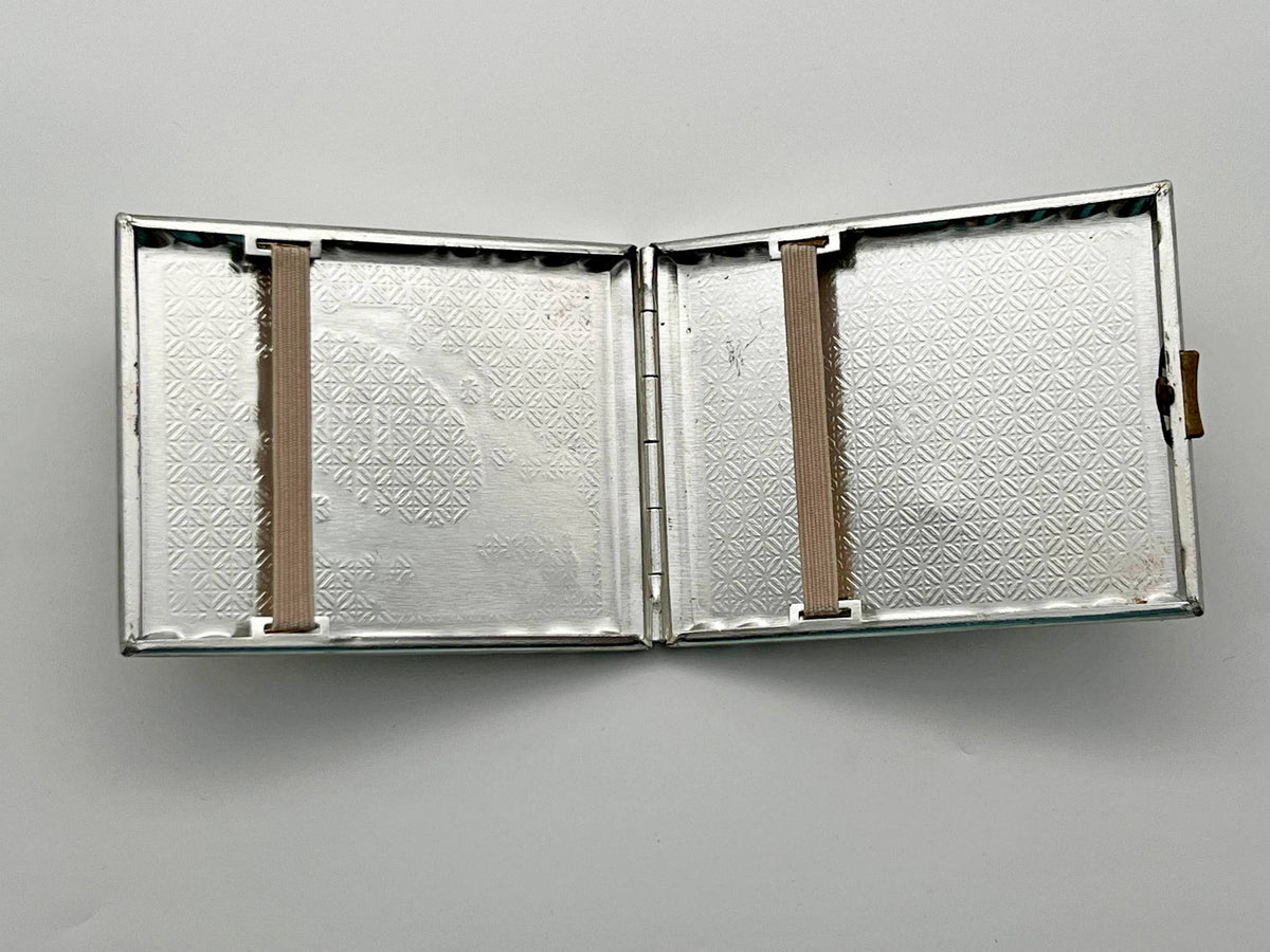 Cigarette Case Golden Ring Vintage Soviet | Map Tourist Route Enamel Aluminum Tobacciana USSR