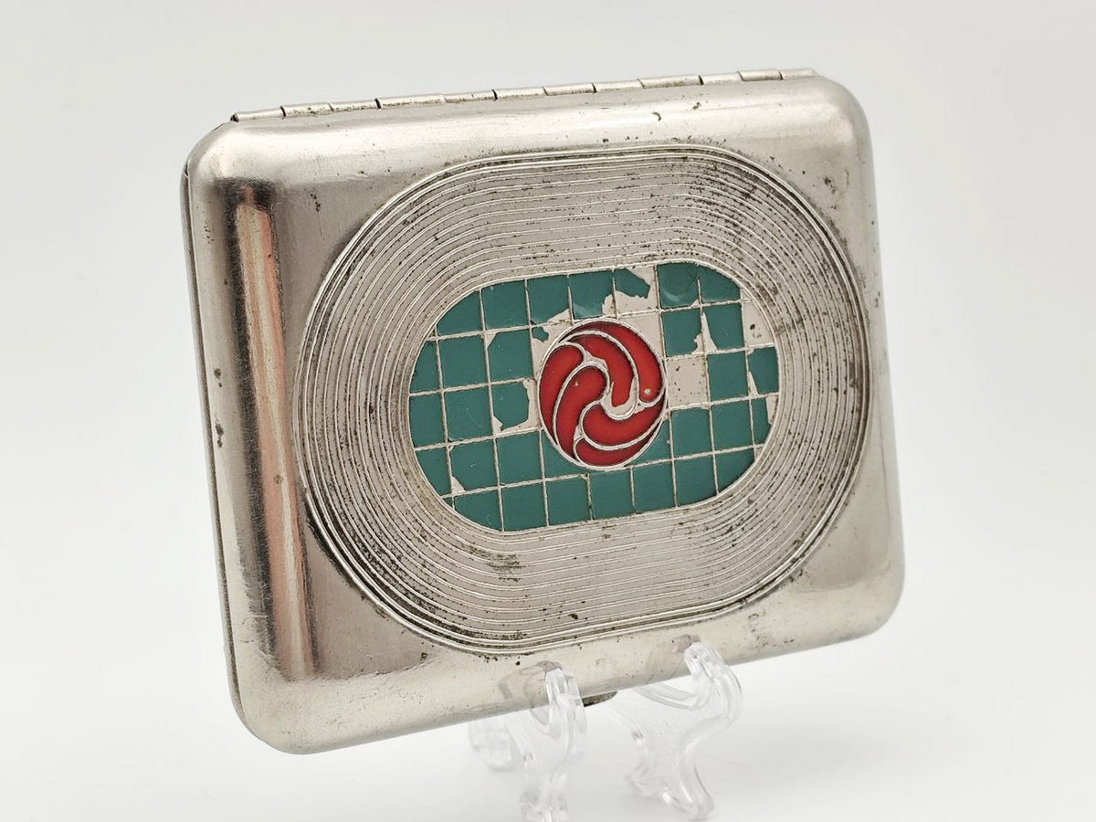 Vintage Football Stadium Cigarette Case | Lenemalier Pocket Box Soviet Tobacciana USSR