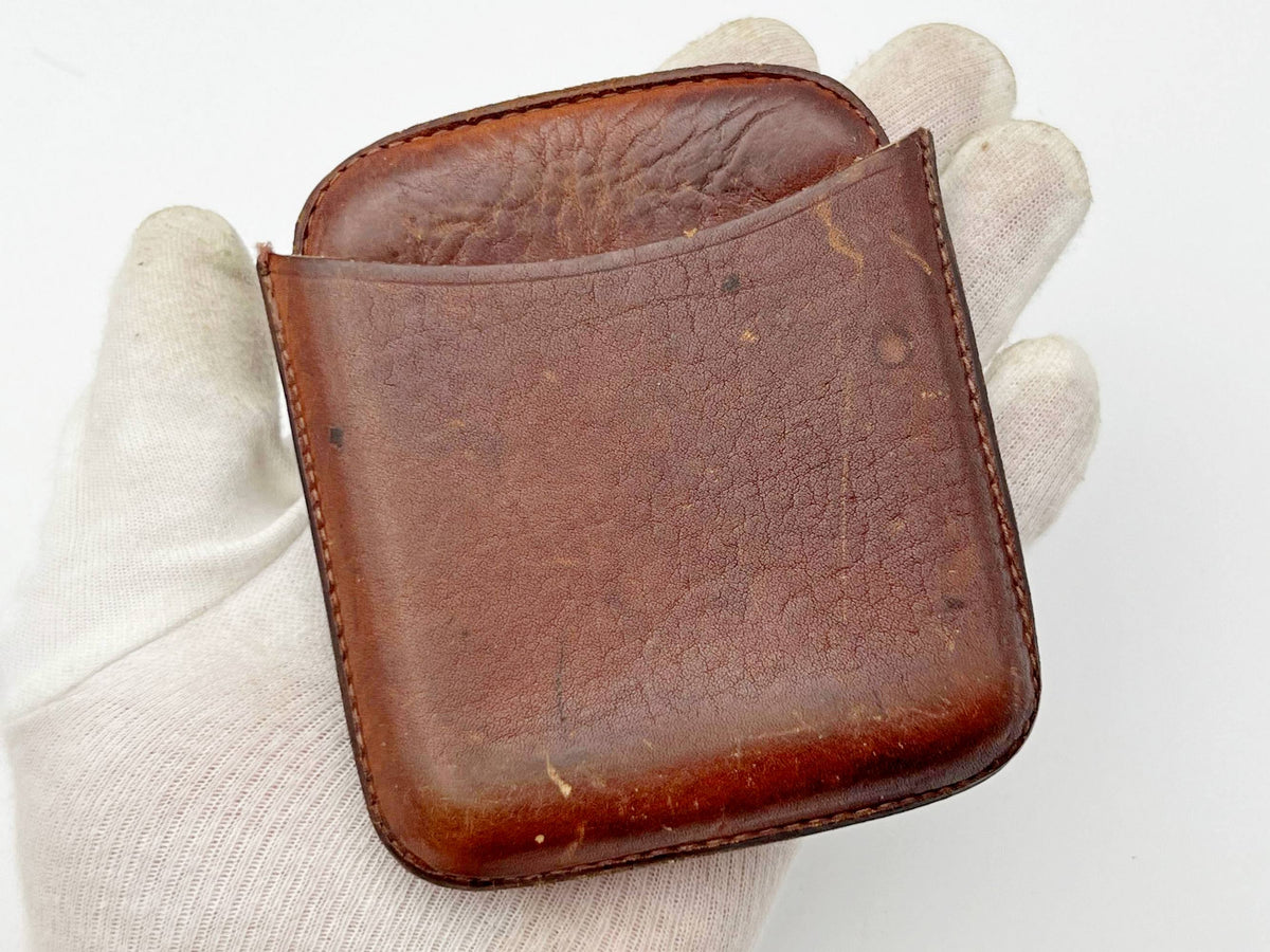 Vintage Cigarette Case Sharapov Brown Leather | Pocket Box Pouch Soviet Tobacciana USSR