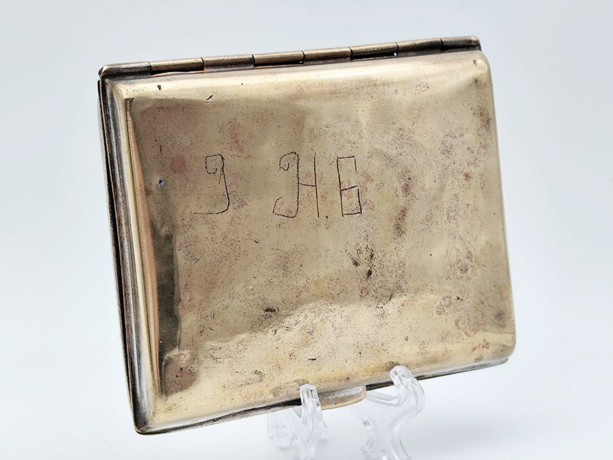 Cigarette Case Bogatyr Ilya Muromets Vintage Soviet | Personalized Initials Brass Tobacciana USSR