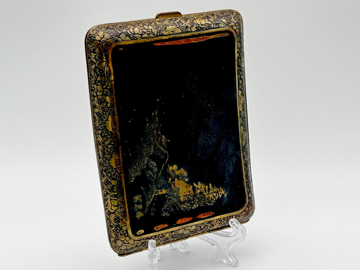 Cigarette Case Japanese Mount Fuji Vintage Smoking Box Collectible Tobacciana