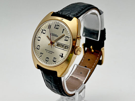 Vintage SLAVA 2427 AU 5 Self-Winding Soviet Mechanical Watch | Gilding  Wristwatch USSR Watch