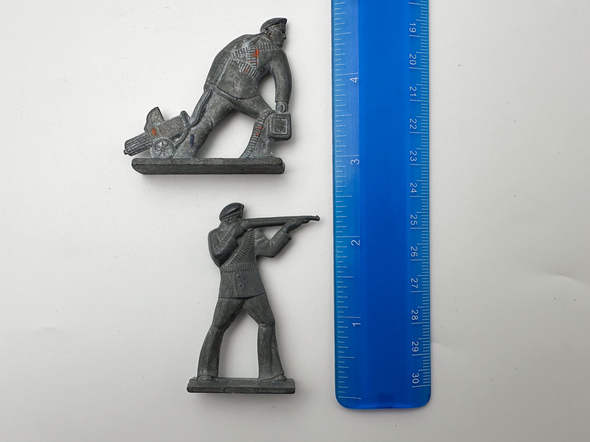 Vintage Soviet Revolutionary Sailors Metal Toy Soldiers | USSR Flat Metal Figures Set of 3