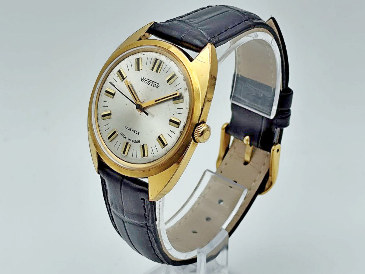 Vintage WOSTOK 2409 AU 10 Gilt Soviet Mechanical Wristwatch | Vostok USSR Watch