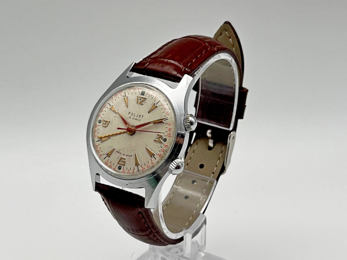 Vintage POLJOT 2612.1 Alarm Soviet Mechanical Watch |  Wristwatch USSR Watch
