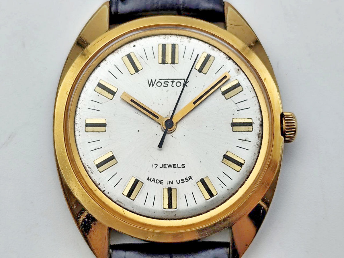 Vintage WOSTOK 2409 AU 10 Gilt Soviet Mechanical Wristwatch | Vostok USSR Watch