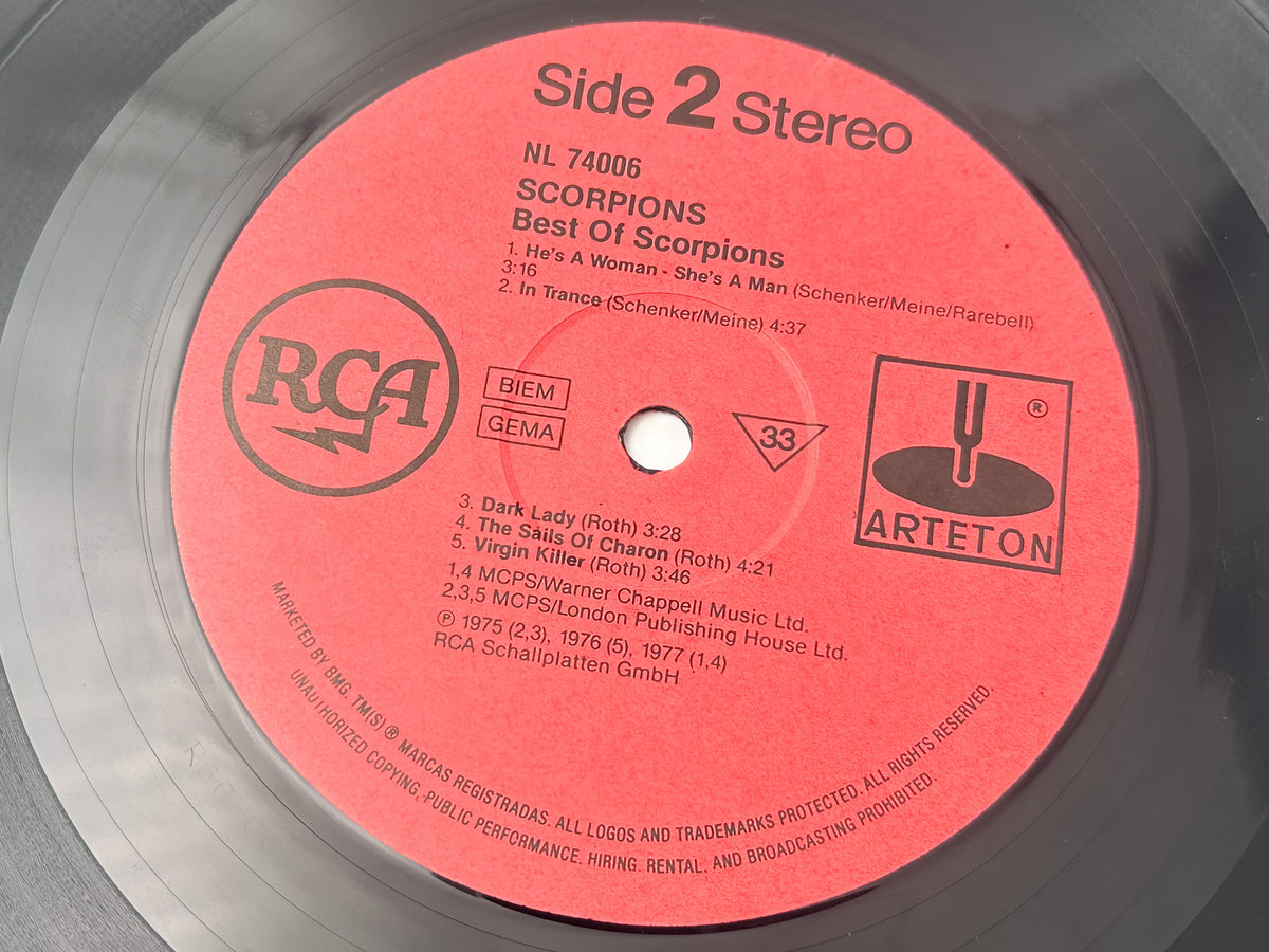 Scorpions - Best of Scorpions (LP, Vinyl) RCA Pressing