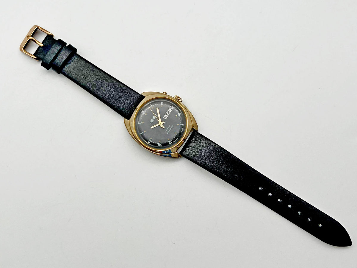 Vintage SLAVA 2427 AU Self-Winding Soviet Mechanical Watch | Gilding  Wristwatch USSR Watch