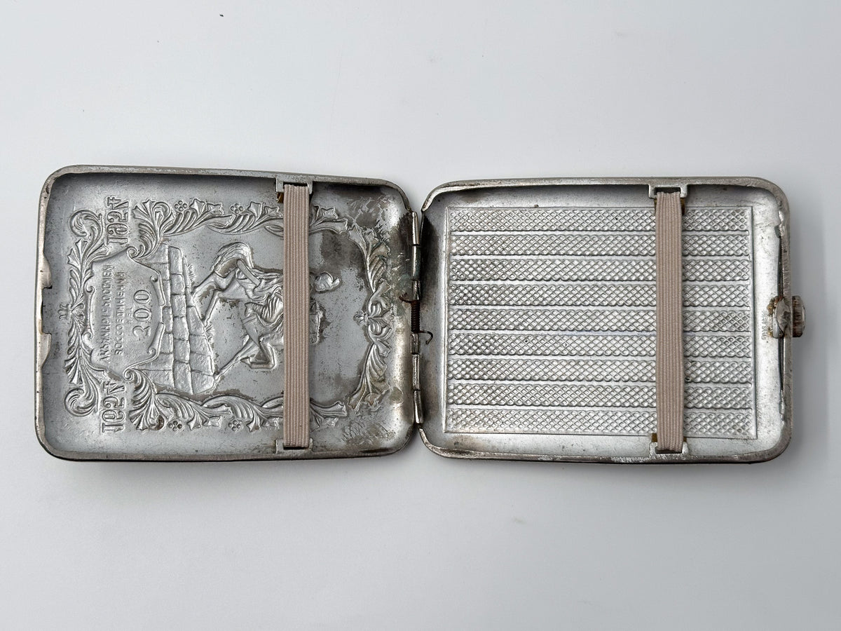 Vintage Bohdan Khmelnitsky 300 Years Anniversary Brass Cigarette Case | Mosshtamp Pocket Box Tobacciana USSR