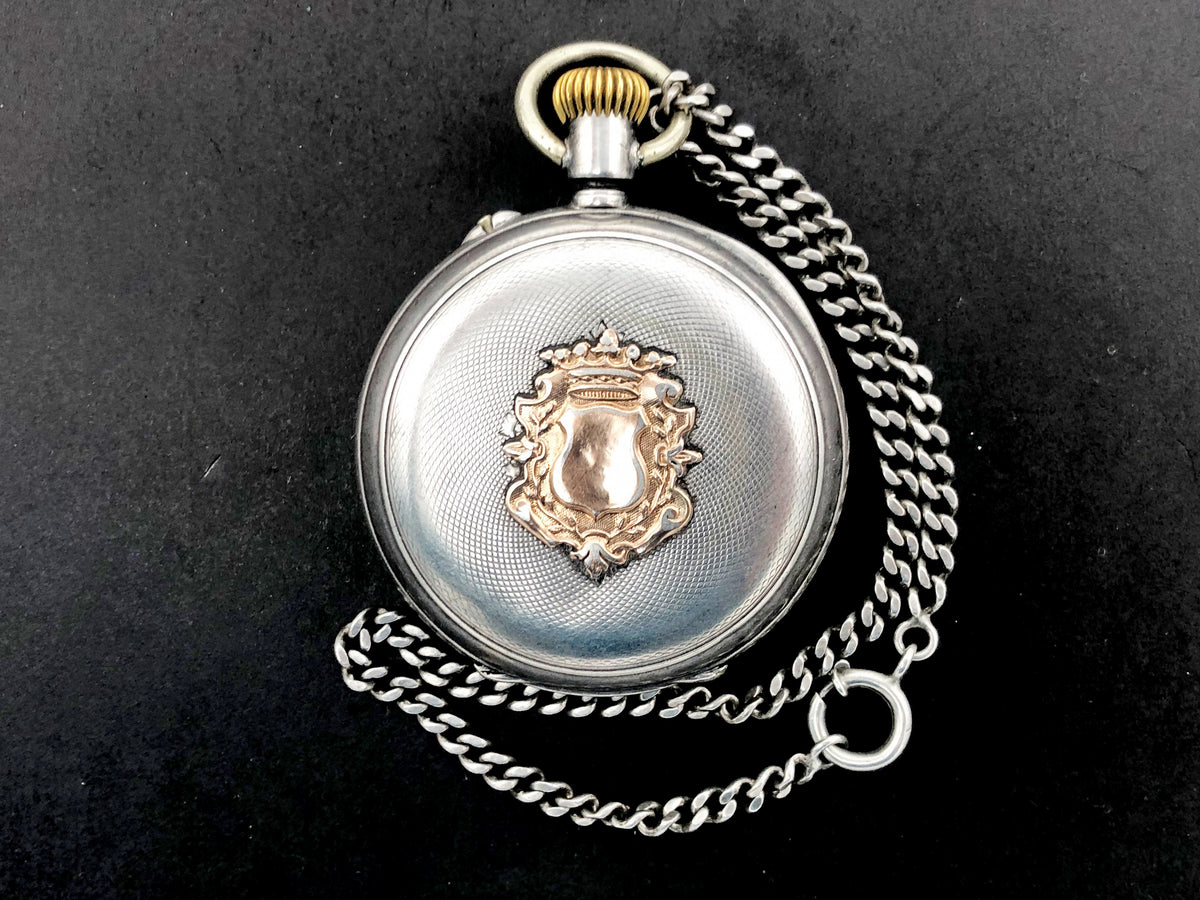 Vintage Swiss Chronograph Pocket Watch – Silver 84 / 0.875, Russian Empire Export (c. 1890s)