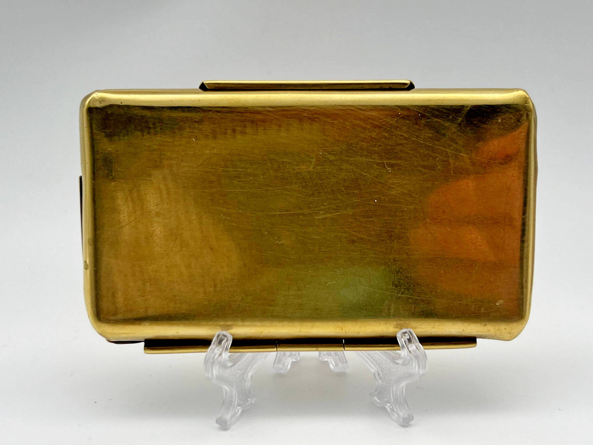 Cigarette Case Business Card Holder Vintage Brass | Chas T Kennedy Mid Century Tobacciana USA