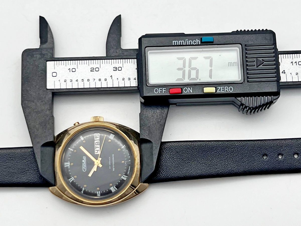 Vintage SLAVA 2427 AU Self-Winding Soviet Mechanical Watch | Gilding  Wristwatch USSR Watch