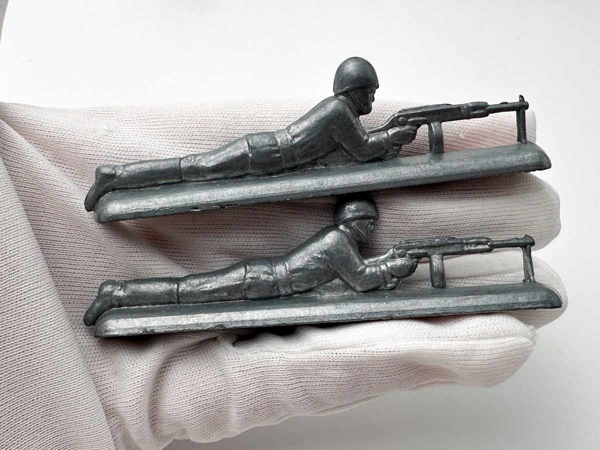 Vintage Soviet Metal Toy Soldiers Action Poses Lot | USSR Cast Figures Combat Set of 10