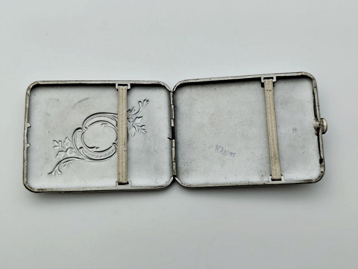 Vintage Floral Rocaille Cigarette Case | Mosshtamp Plant Pocket Box Soviet Tobacciana USSR