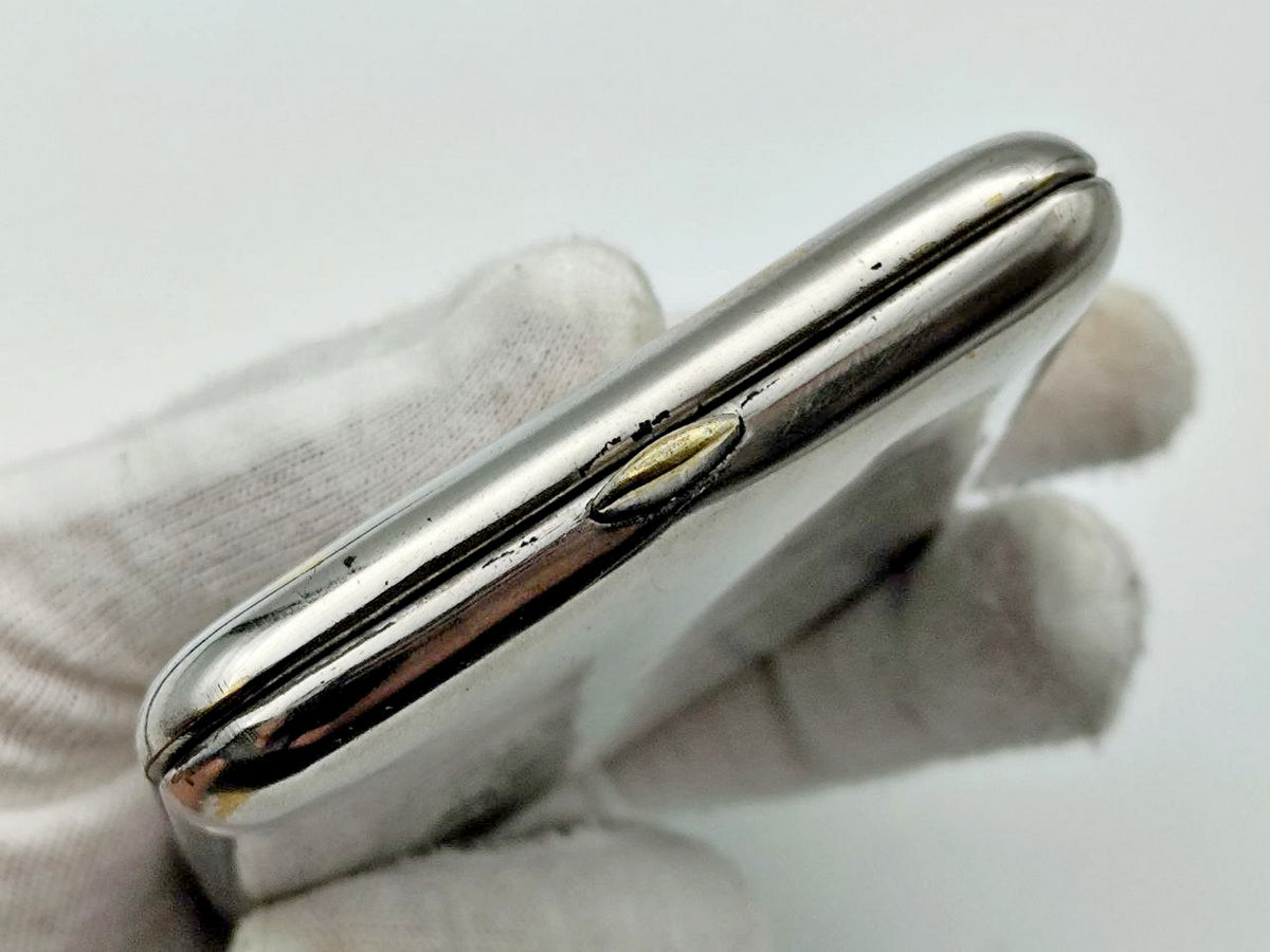 Vintage Floral Rocaille Cigarette Case | Mosshtamp Plant Pocket Box Soviet Tobacciana USSR