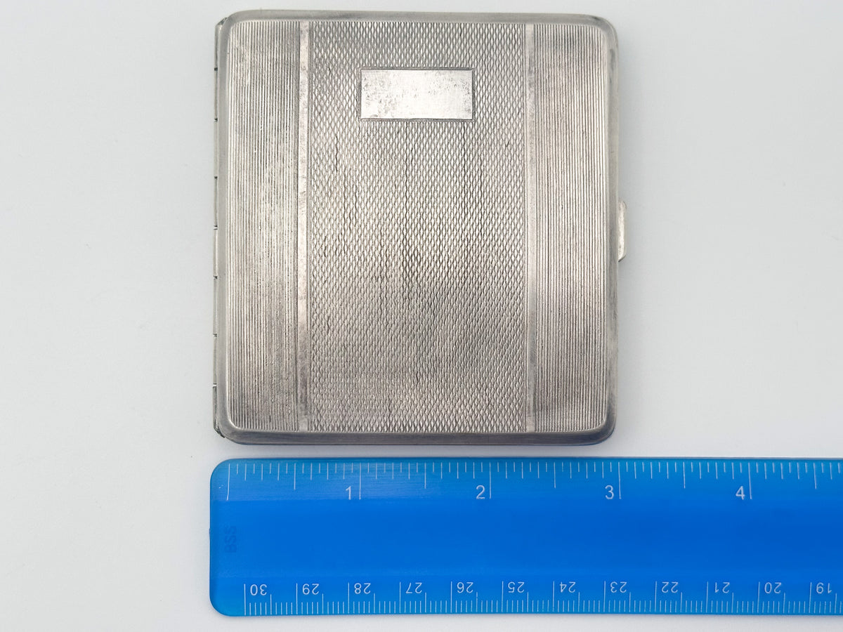 Vintage OES Pisek Geometric Guilloche Cigarette Case | Rare Czechoslovak Power Union Metal Tobacciana
