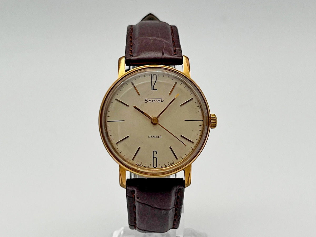 Vintage WOSTOK 2409 AU 20 Gilt Soviet Mechanical Wristwatch | Vostok USSR Watch