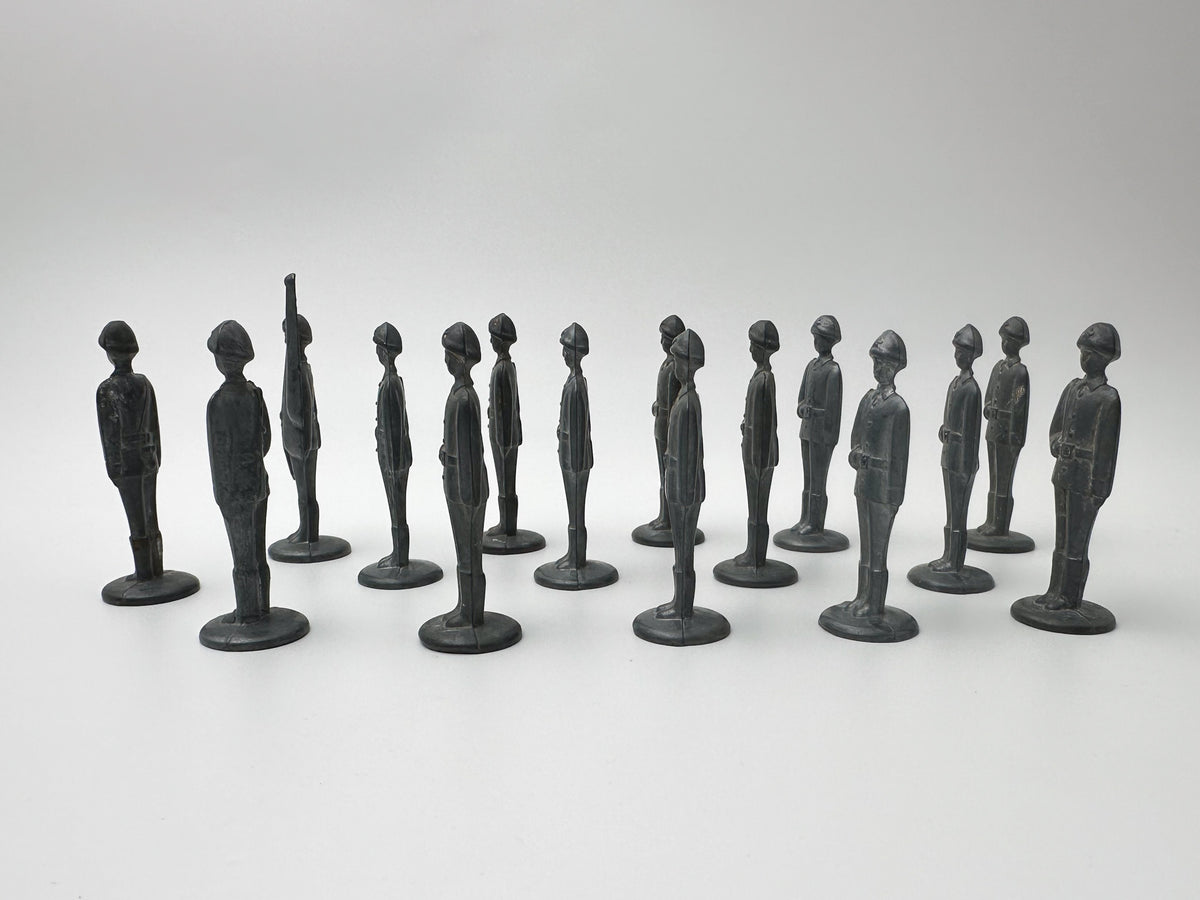 Vintage Soviet Metal Toy Soldiers "Stolbiki" Army Lot | USSR Cast Figures Parade Set of 15