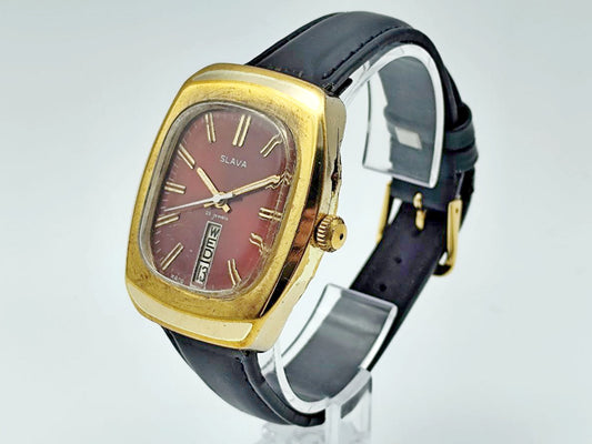 Vintage SLAVA 2428 Fridge Refrigerator AU10 Soviet Mechanical Watch | Gilding  Wristwatch USSR Watch