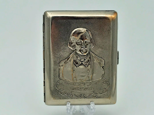 Cigarette Case Nikolai Gogol Vintage Soviet | Writer Centenary 1852-1952 Tobacciana USSR