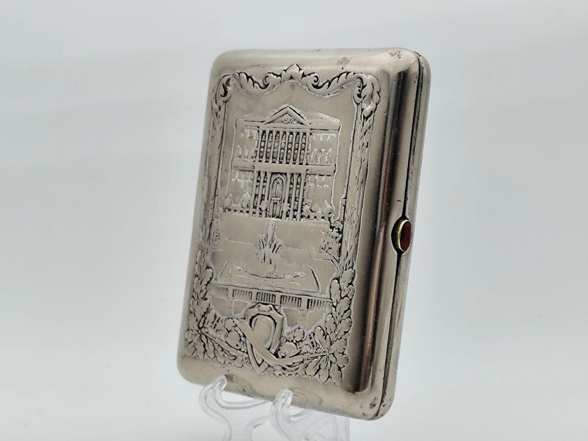 Vintage Moscow City Council Building Cigarette Case | Metallodetal Plant Pocket Box Soviet Tobacciana USSR