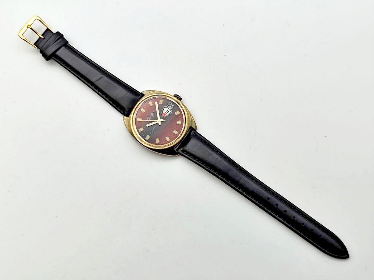 Vintage SLAVA 2428 AU Soviet Mechanical Watch | Gilding  Wristwatch USSR Watch