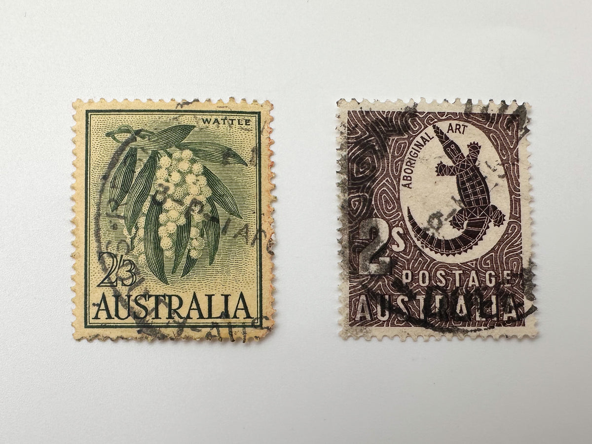 1930–1950s Australia Postage Stamps Collection | Vintage Australian Fauna Koala Kangaroo & Queen Elizabeth II Set of 12 MH Cancelled