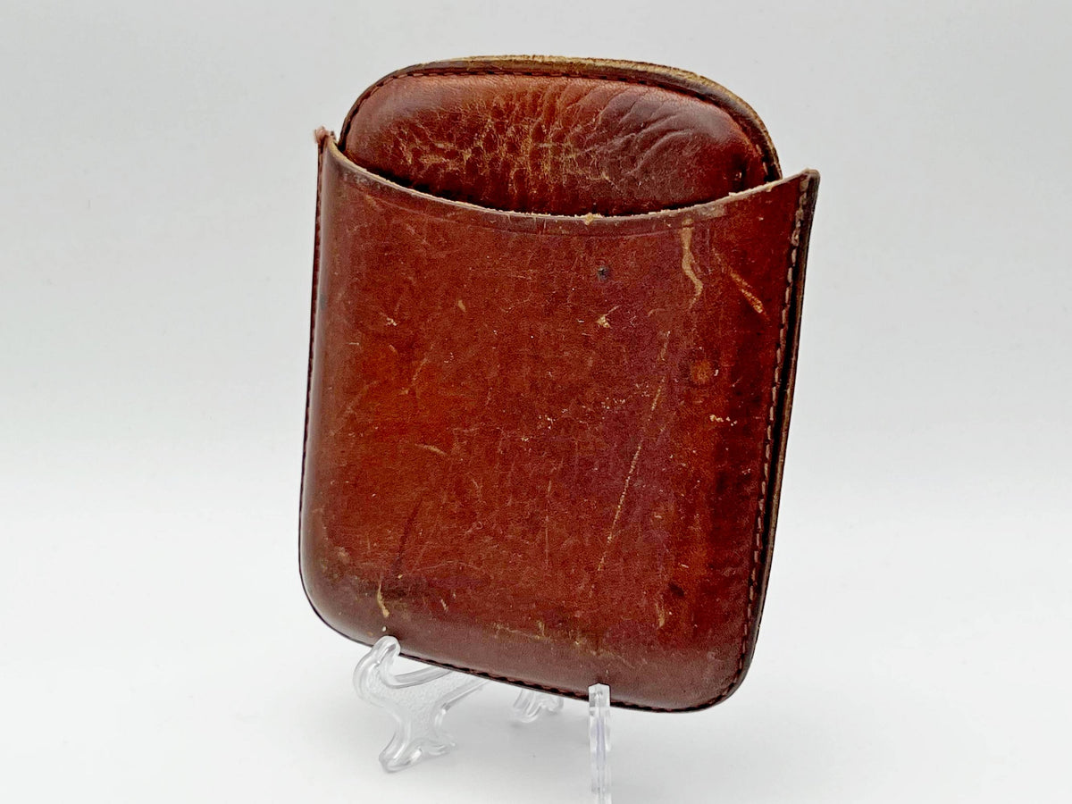 Vintage Cigarette Case Sharapov Brown Leather | Pocket Box Pouch Soviet Tobacciana USSR