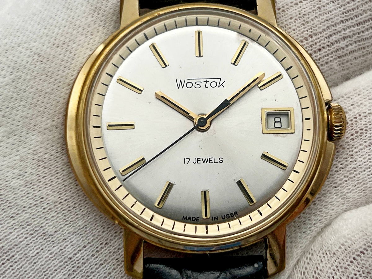 Vintage WOSTOK 2414 AU Gilt Soviet Mechanical Wristwatch | Vostok USSR Watch