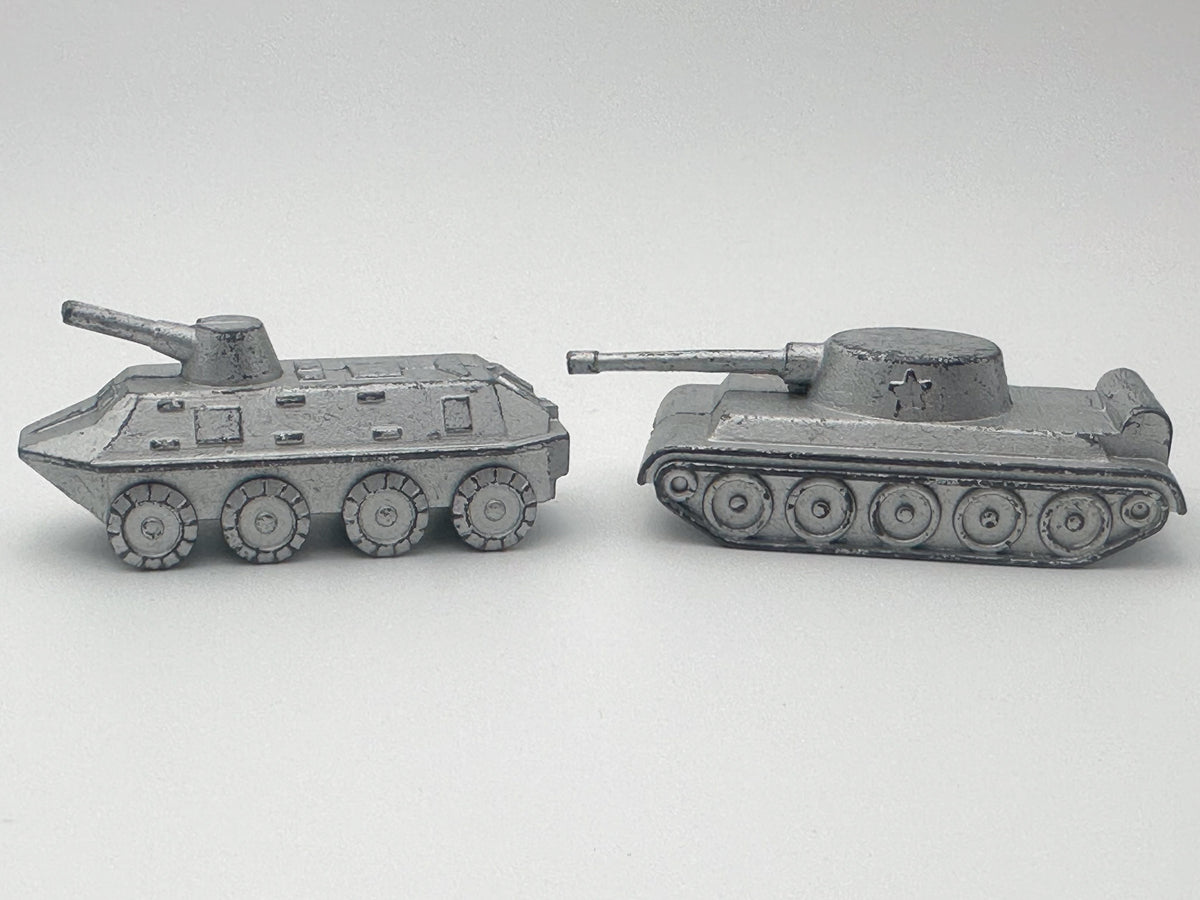 Set of 8 Vintage Soviet Military Miniatures | USSR Metal Micro Toy Vehicles & Planes Lot