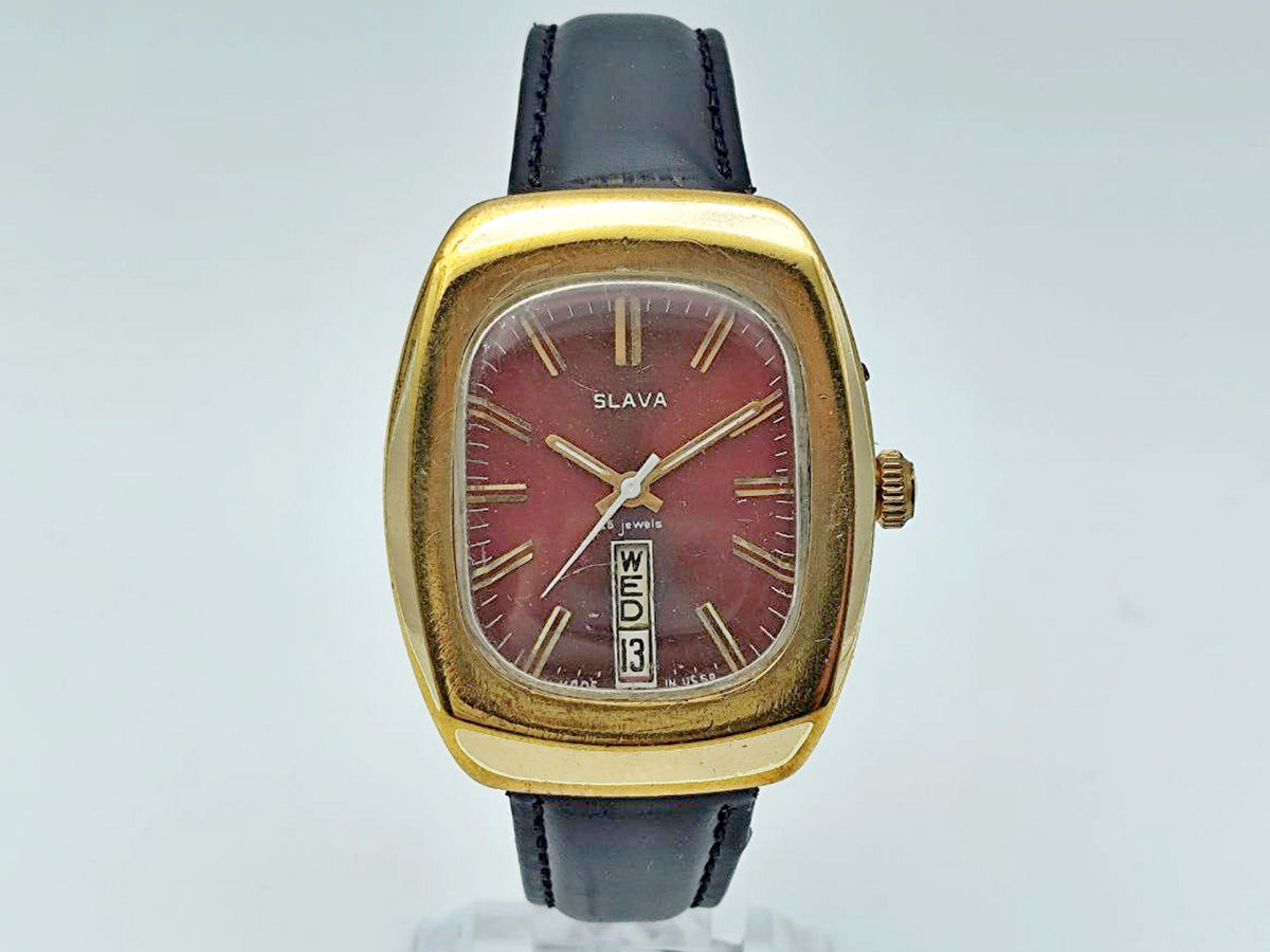 Vintage SLAVA 2428 Fridge Refrigerator AU10 Soviet Mechanical Watch | Gilding  Wristwatch USSR Watch