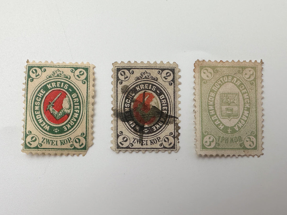 1914 Imperial Russian War Charity & Imperial Zemstvo Local Stamps Collection | 10 Vintage Stamps Set MH