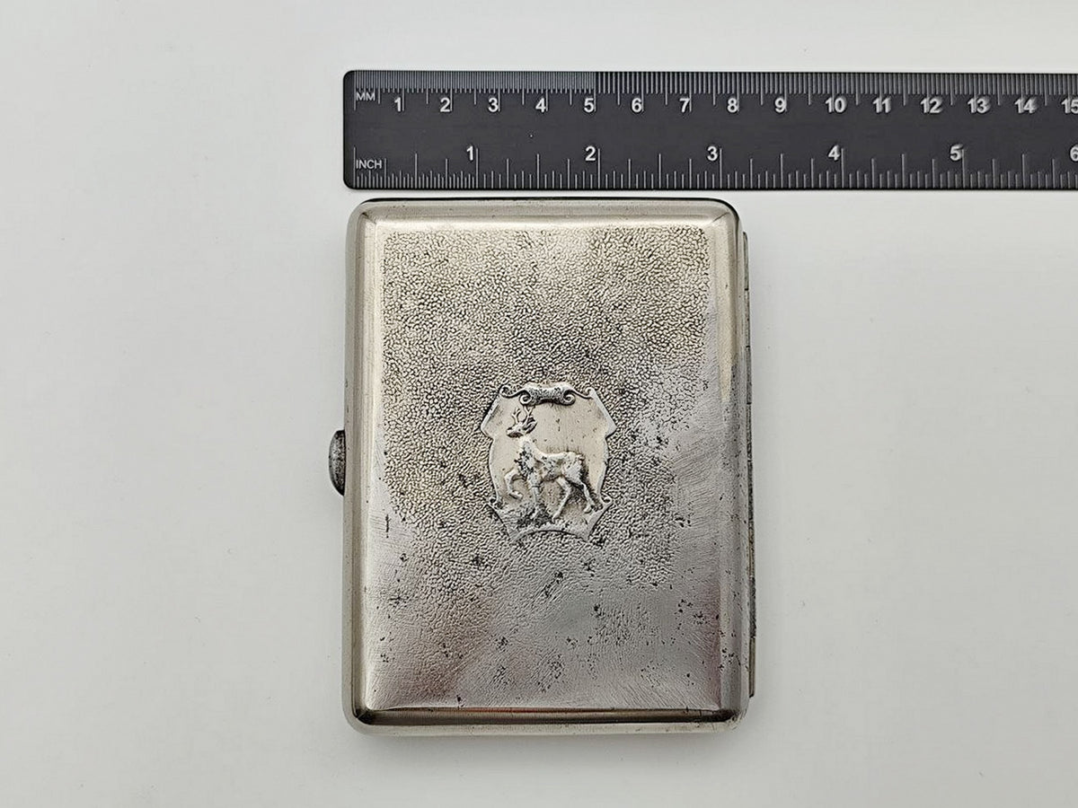 Vintage Cigarette Case Gorky City Volga View | Metal Pocket Box Soviet Tobacciana USSR