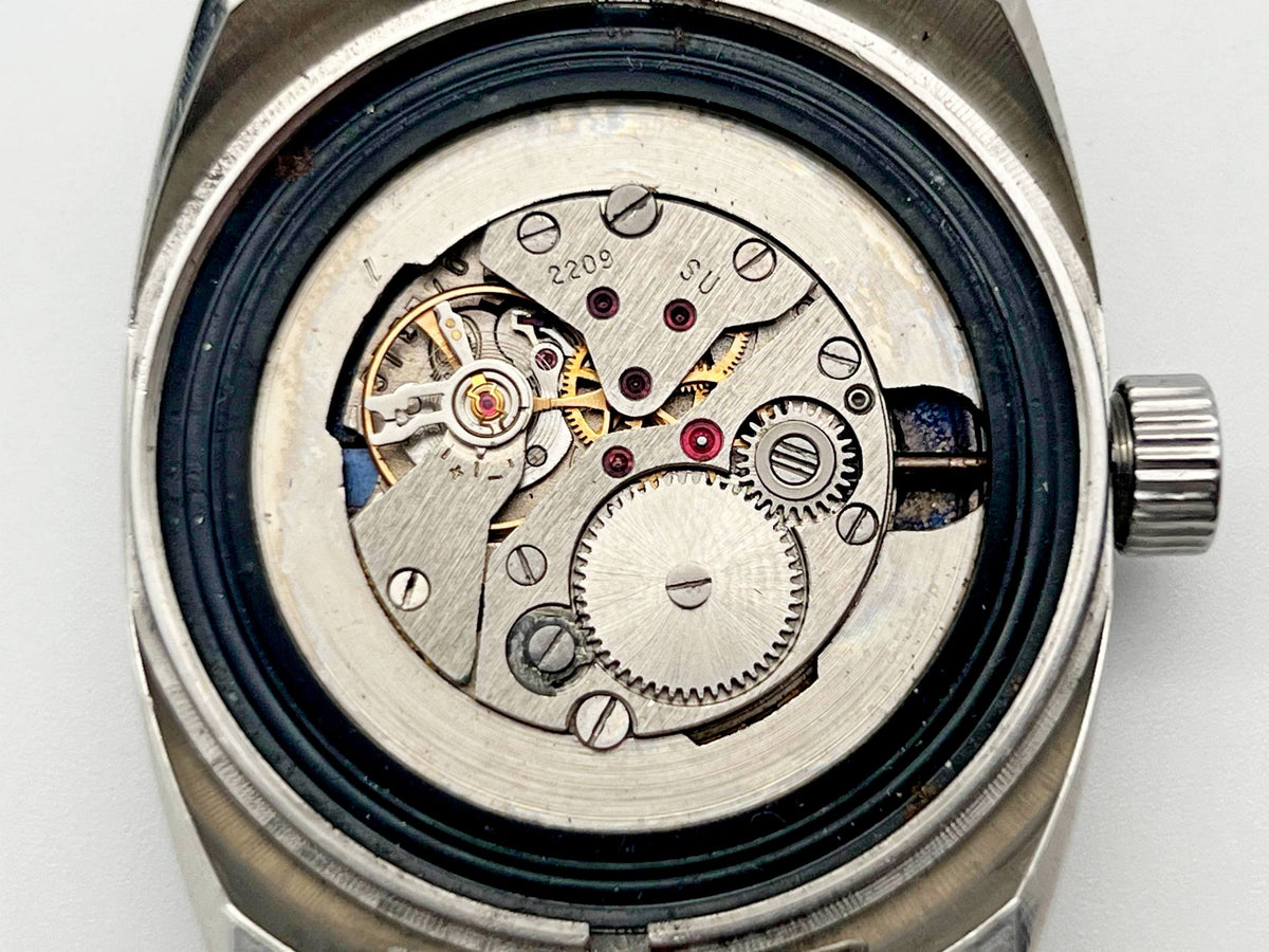 Vintage WOSTOK Amphibian Barrel 2209 Soviet Mechanical Watch VOSTOK Tonneau | Rare USSR Diver Blue Dial 18 Jewels 200m Men's Wristwatch