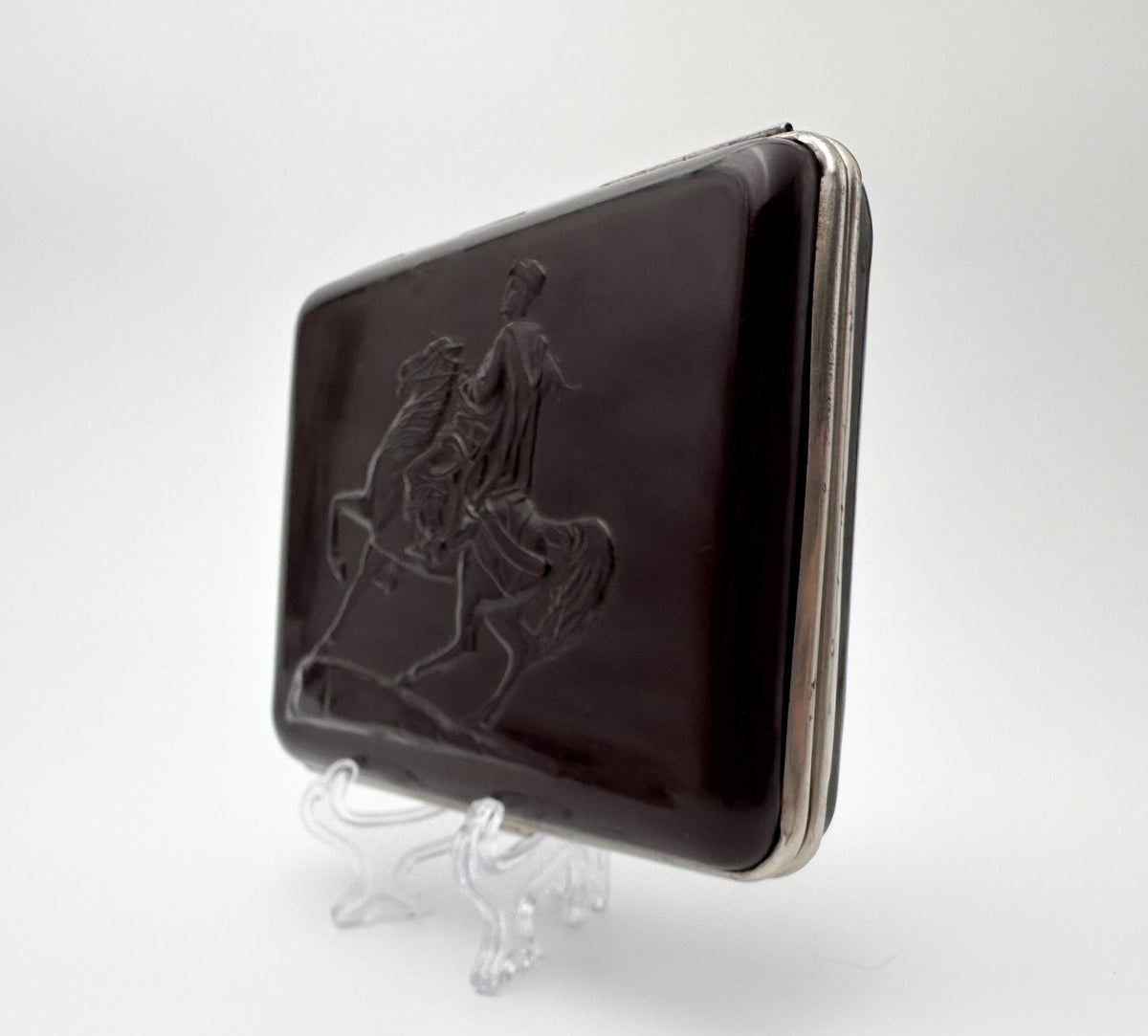 Vintage Bohdan Khmelnitsky Textolite Cigarette Case | Ukrainian Cossack Leader Pocket Box Tobacciana USSR