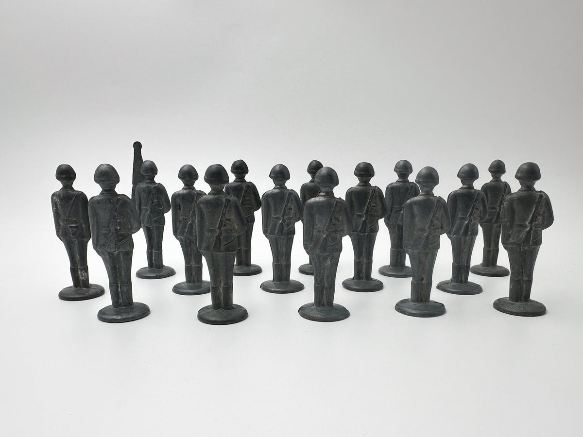 Vintage Soviet Metal Toy Soldiers "Stolbiki" Army Lot | USSR Cast Figures Parade Set of 15