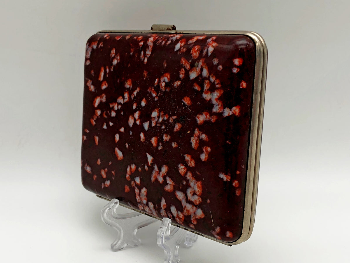 Cigarette Case Cherry Bakelite Marbled Vintage Soviet | Kyiv Artel 30 Years October Tobacciana USSR