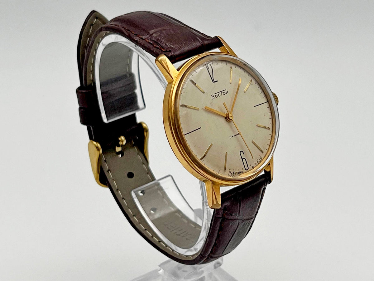 Vintage WOSTOK 2409 AU 20 Gilt Soviet Mechanical Wristwatch | Vostok USSR Watch