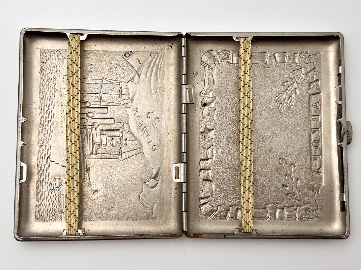 Cigarette Case Cruiser Aurora Vintage Soviet | 25 October Lenemalier Tobacciana USSR