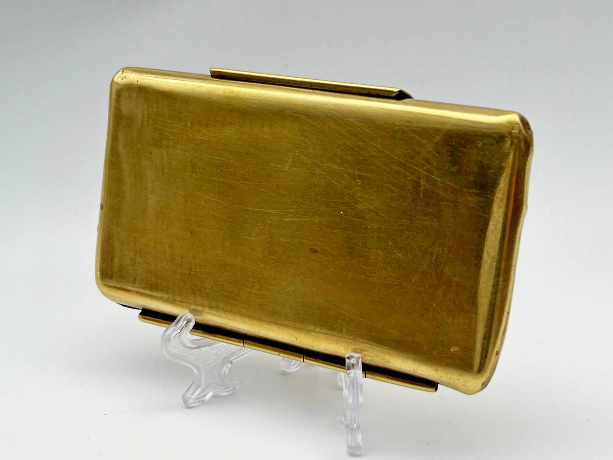 Cigarette Case Business Card Holder Vintage Brass | Chas T Kennedy Mid Century Tobacciana USA
