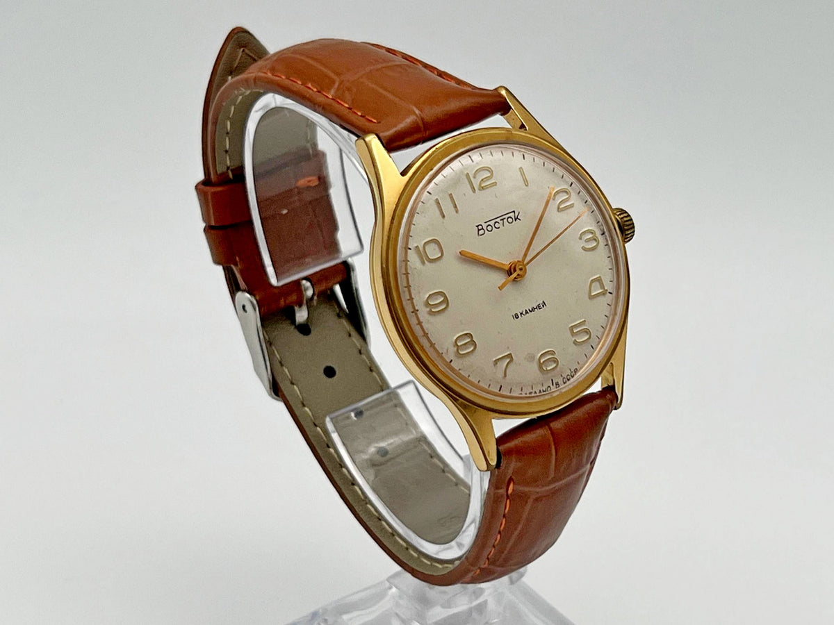Vintage WOSTOK 2209 AU 10 Gilt Mechanical Wristwatch | Vostok USSR Watch