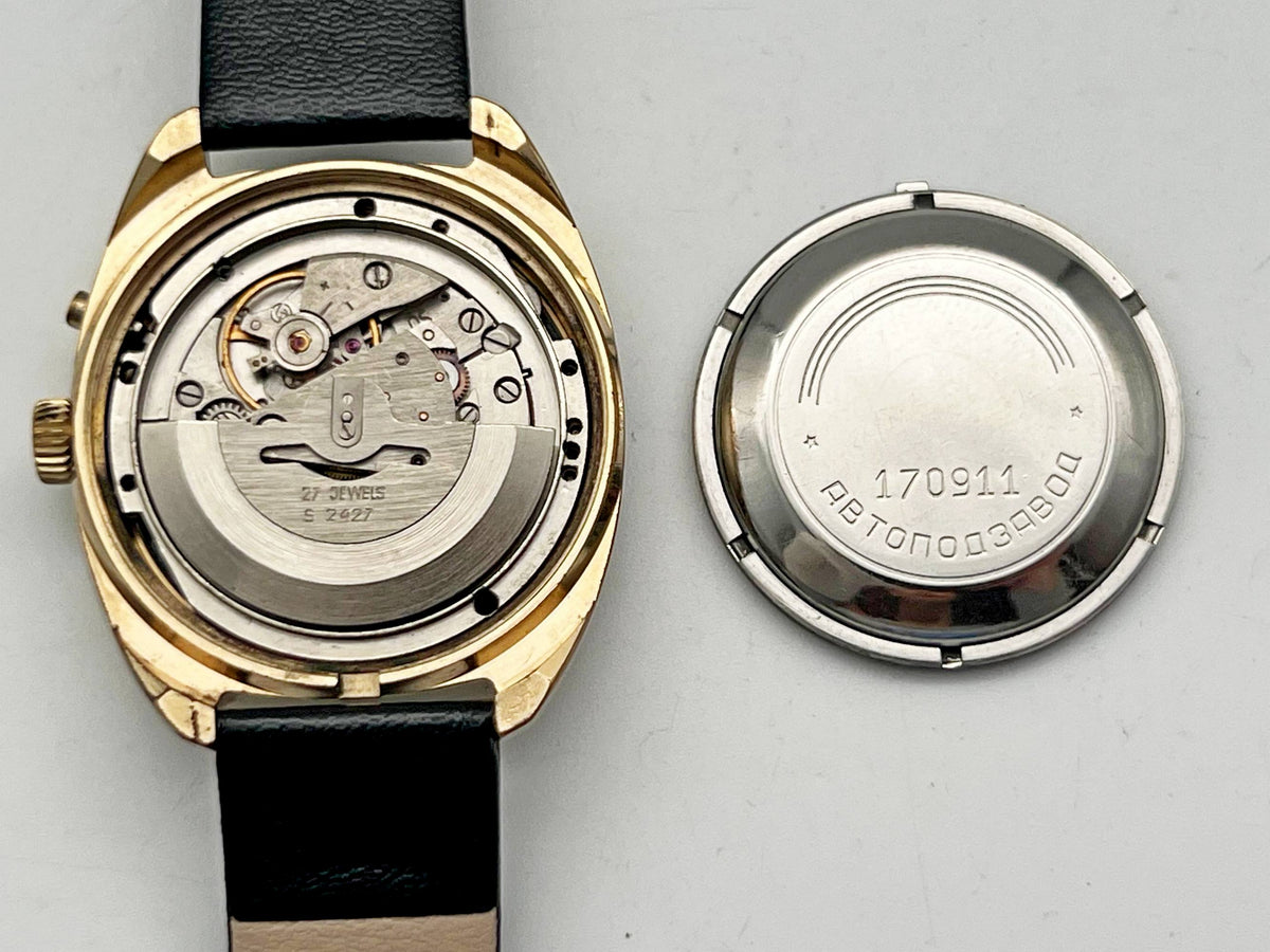 Vintage SLAVA 2427 AU Self-Winding Soviet Mechanical Watch | Gilding  Wristwatch USSR Watch