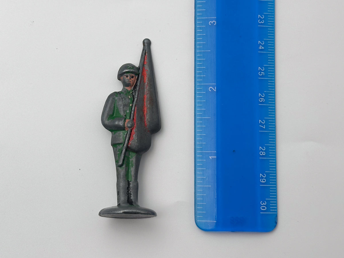 Vintage Soviet Metal Toy Soldiers "Stolbiki" Green Lot | USSR Cast Figures Parade Set of 7