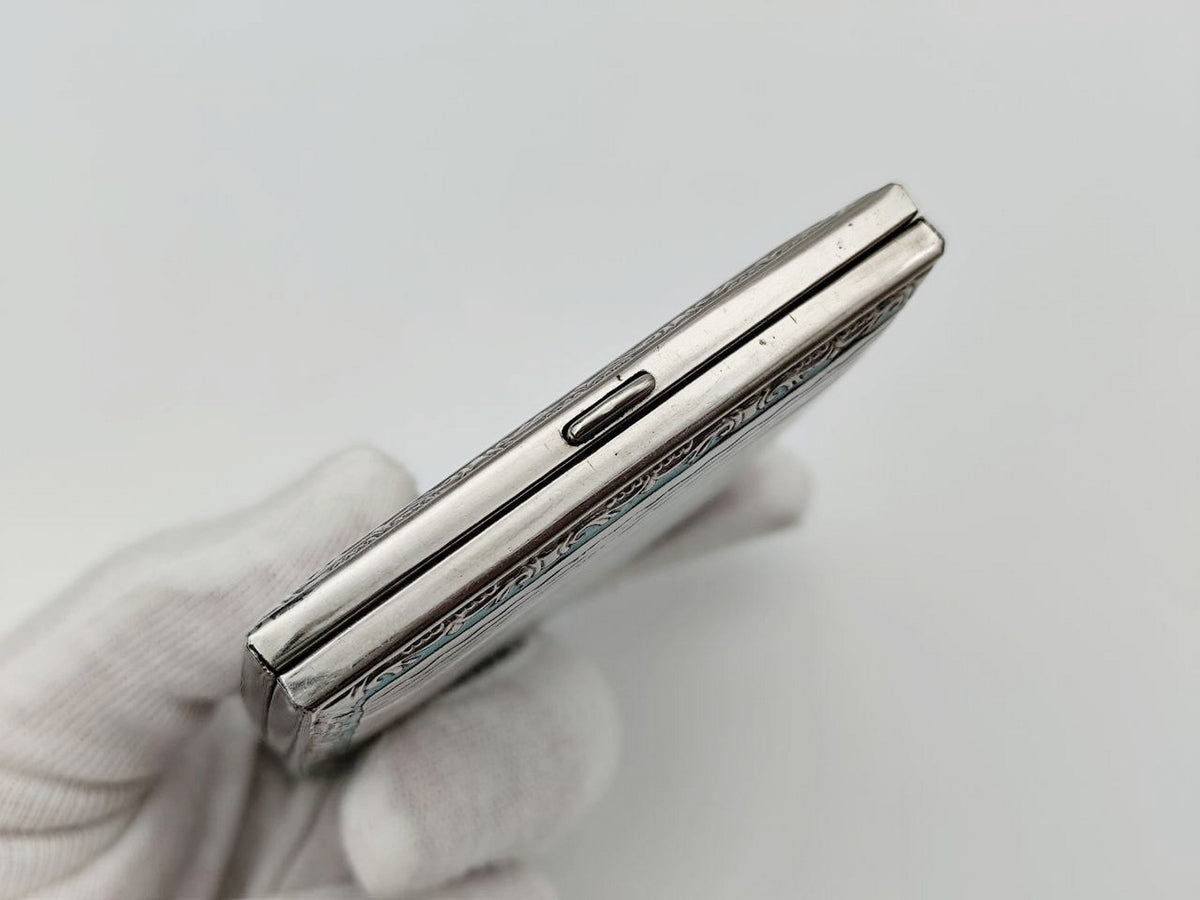 Vintage Cloisonne Enamel Cigarette Case | Odessa Zarya Artel Pocket Box Soviet Tobacciana USSR