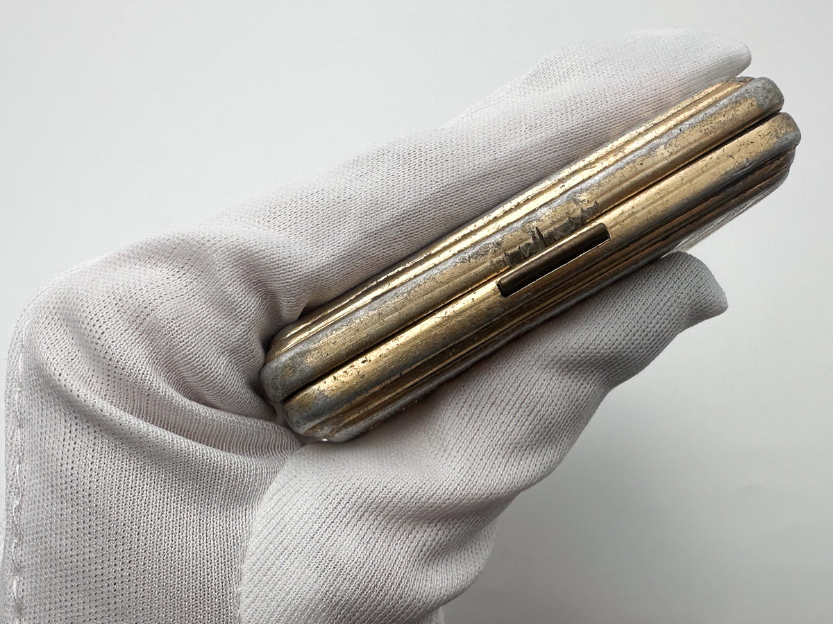 Vintage "Speed Skater" Soviet Cigarette Case | Rare Mosshamp Artel USSR Sports Embossed Metal Tobacciana