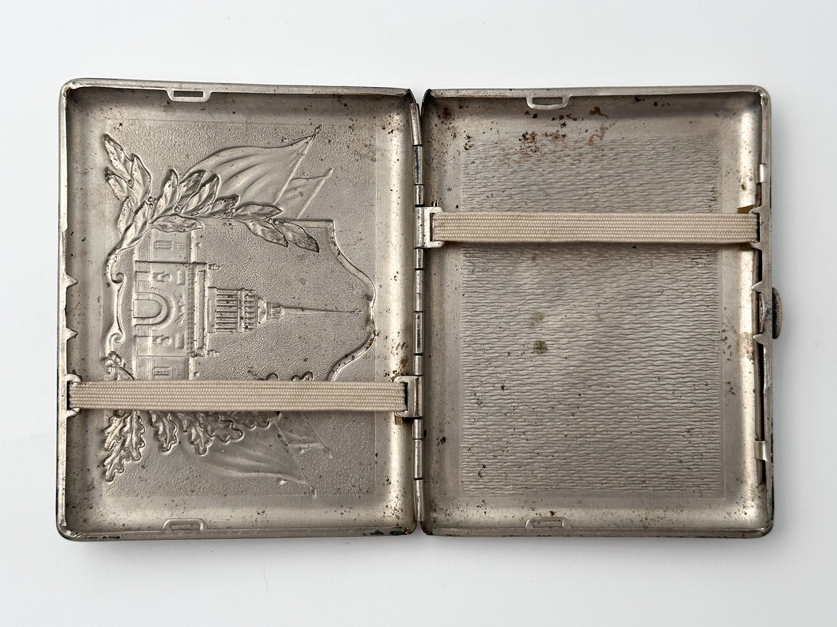Vintage "Leningrad Admiralty" Soviet Cigarette Case | Rare Lenemalier Artel USSR Architecture Embossed Metal Tobacciana